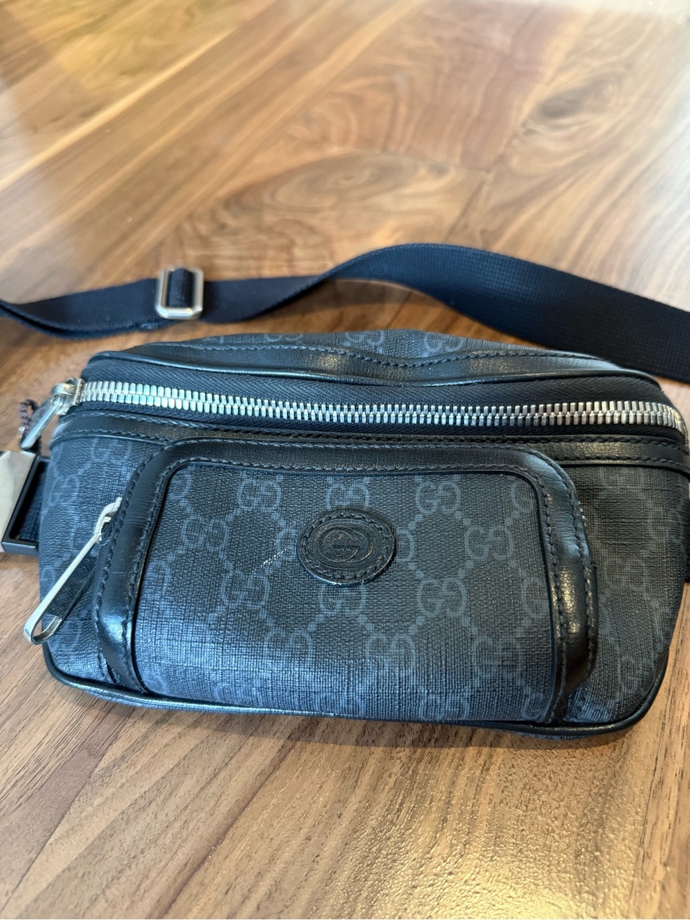 Gucci Black GG Monogram Waist Pack